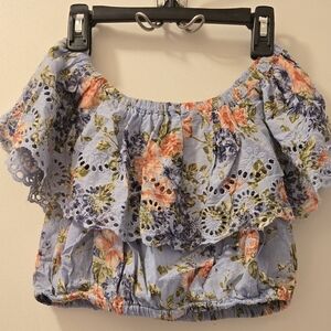 Floral Off-Shoulder Cropped Top